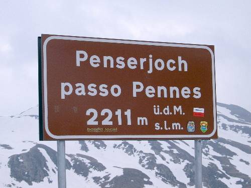Passhöhe Penser Joch mit 2211 m ü.NN